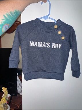 Mama's Boy Navy Knit Pullover Sweatshirt - Kids